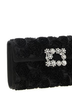 Black Satin Efflorescence Clutch