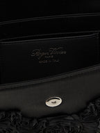 Black Satin Efflorescence Clutch