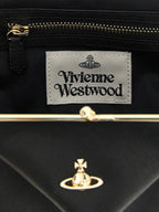 Black Saffiano Leather Granny Frame Handbag