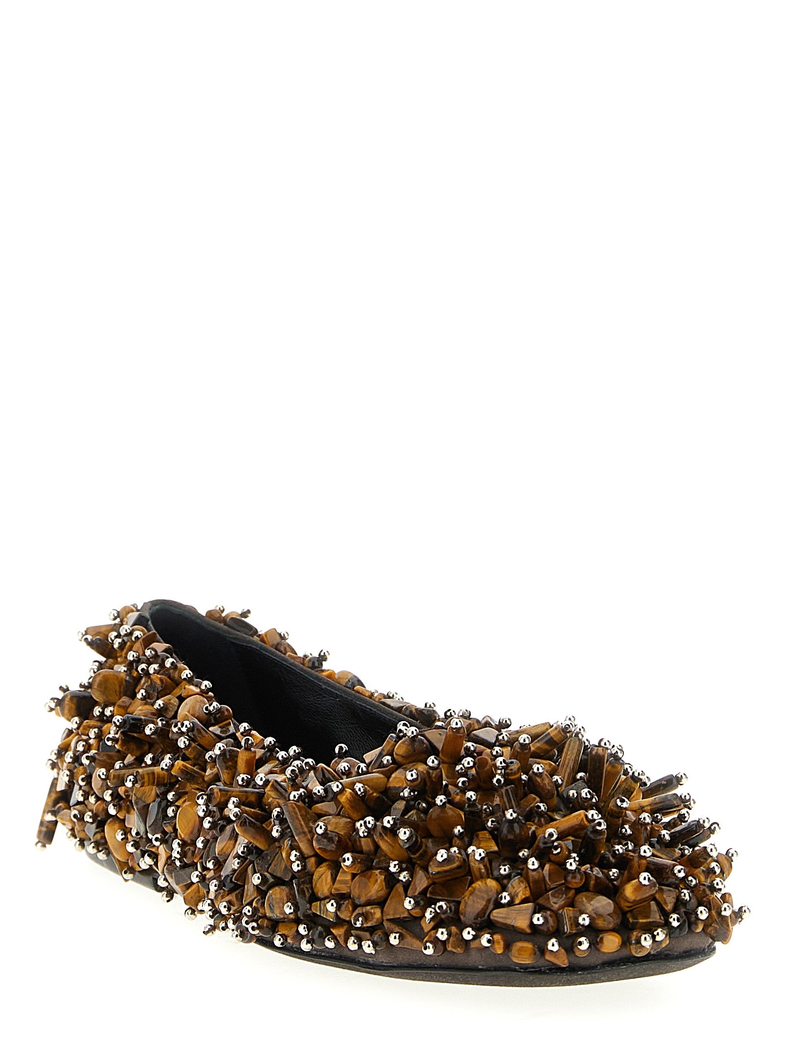 Viscose Silk Embroidered Ballet Flats