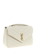 Large Loulou Shoulder Bag in Beige Lamb Leather