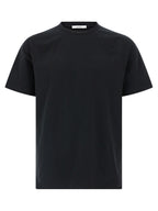White & Black Cotton T-Shirt With Satin Back Insert