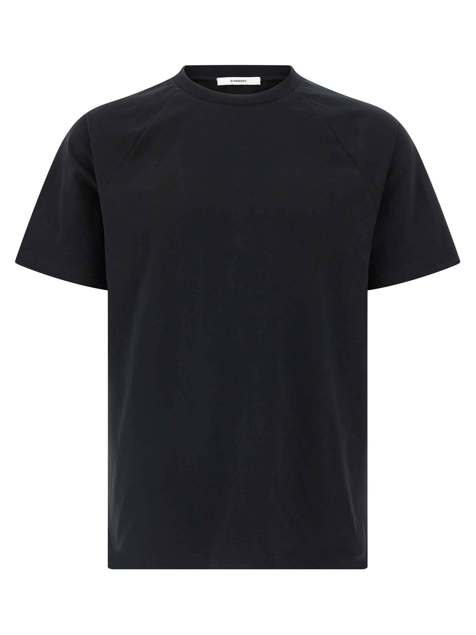 White & Black Cotton T-Shirt With Satin Back Insert