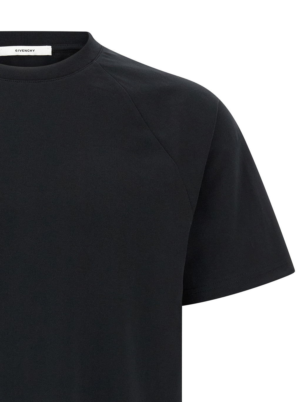 White & Black Cotton T-Shirt With Satin Back Insert
