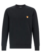 Black Cotton Sweatshirt with Fox Head Patch