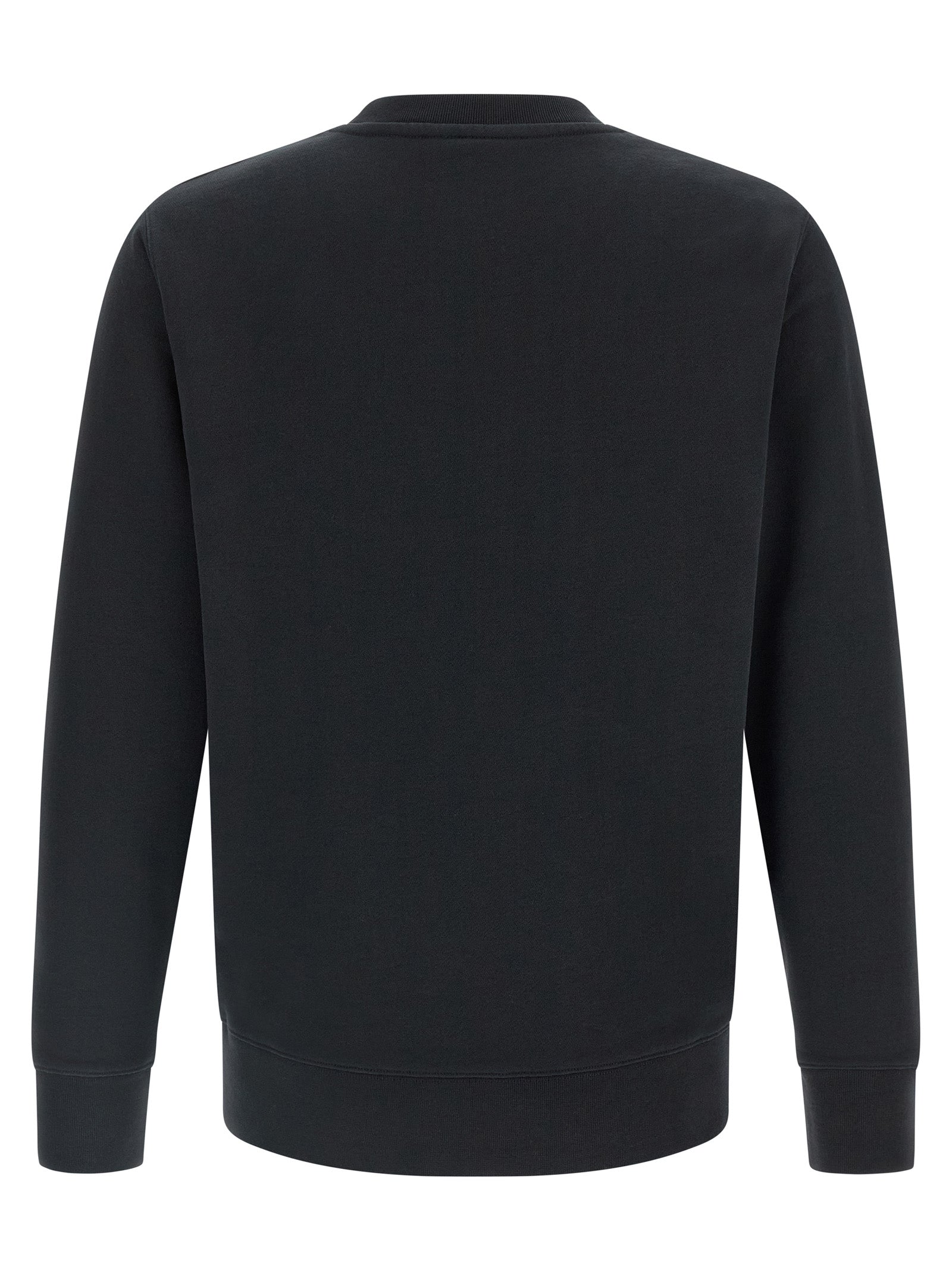 Black Cotton Sweatshirt with Fox Head Patch