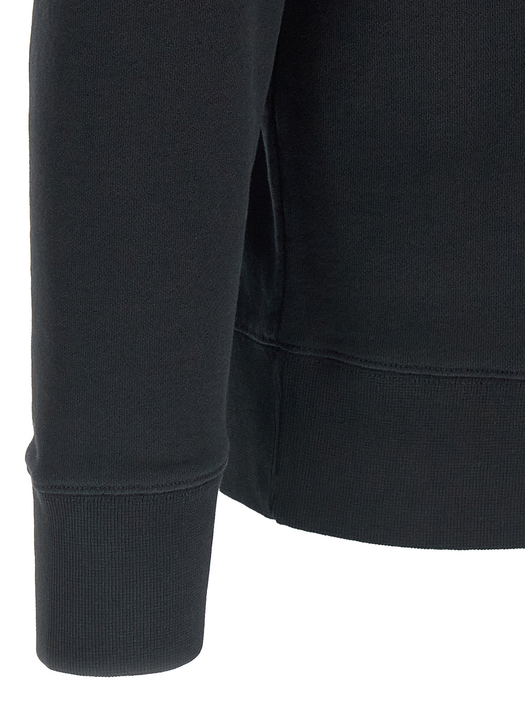 Black Cotton Sweatshirt with Fox Head Patch