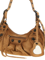 Brown Calfskin Le Cagole S Shoulder Bag