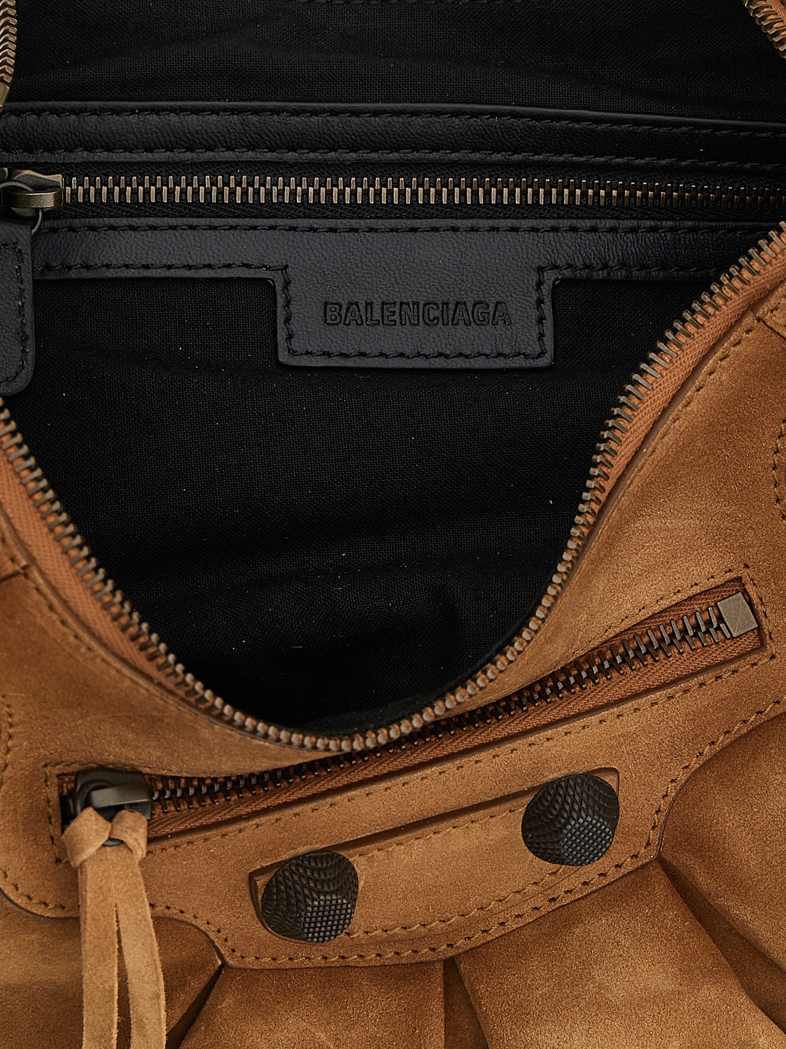 Brown Calfskin Le Cagole S Shoulder Bag