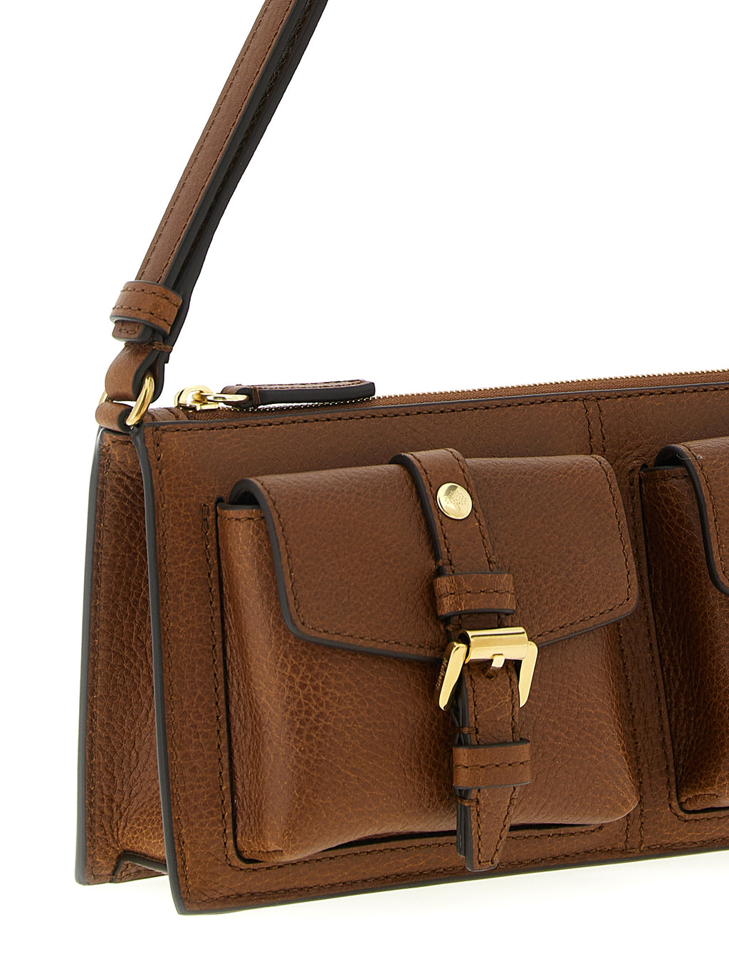 Brown Calfskin Shoulder Bag