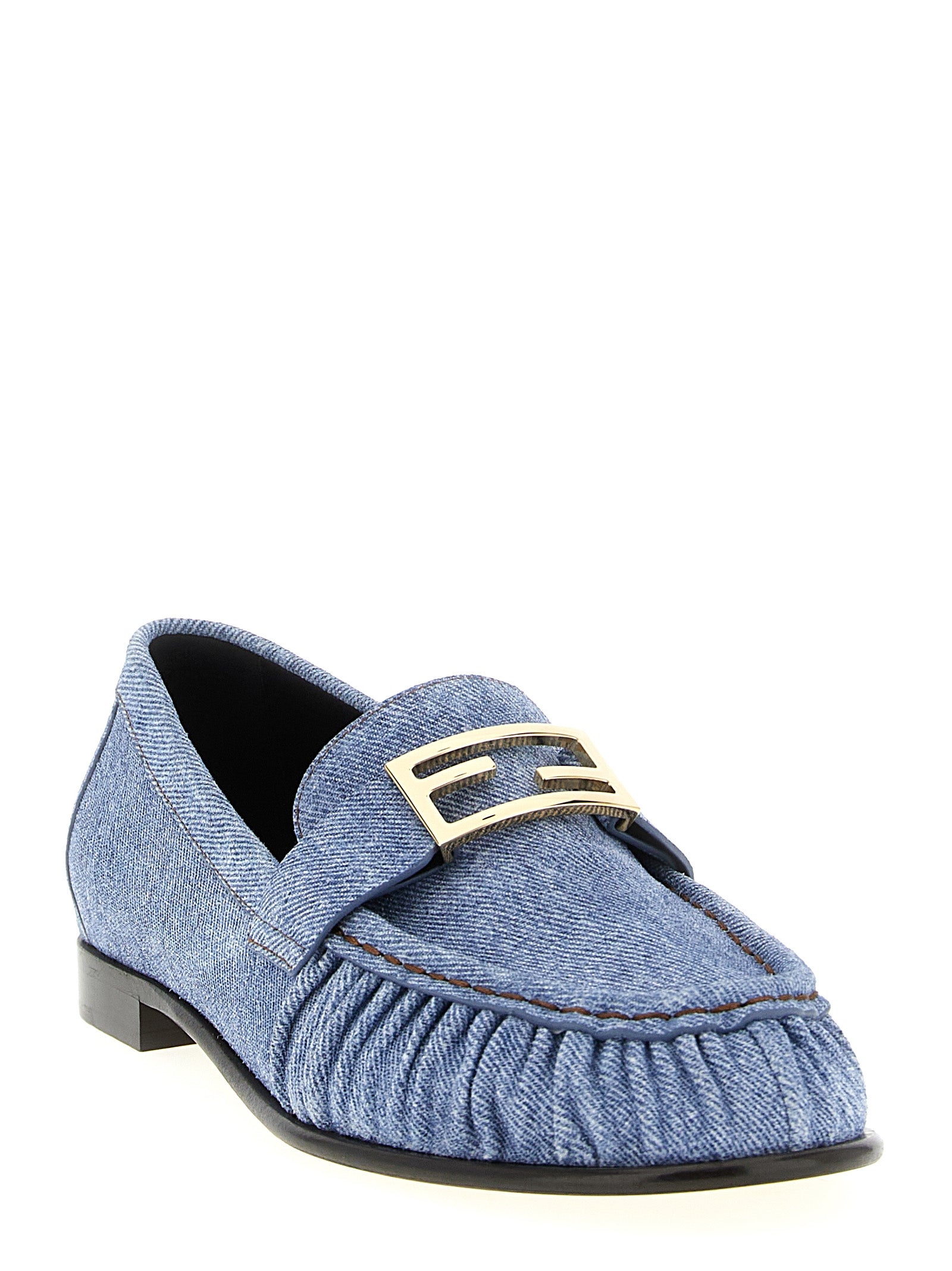 Light Blue Calfskin Baguette Loafers