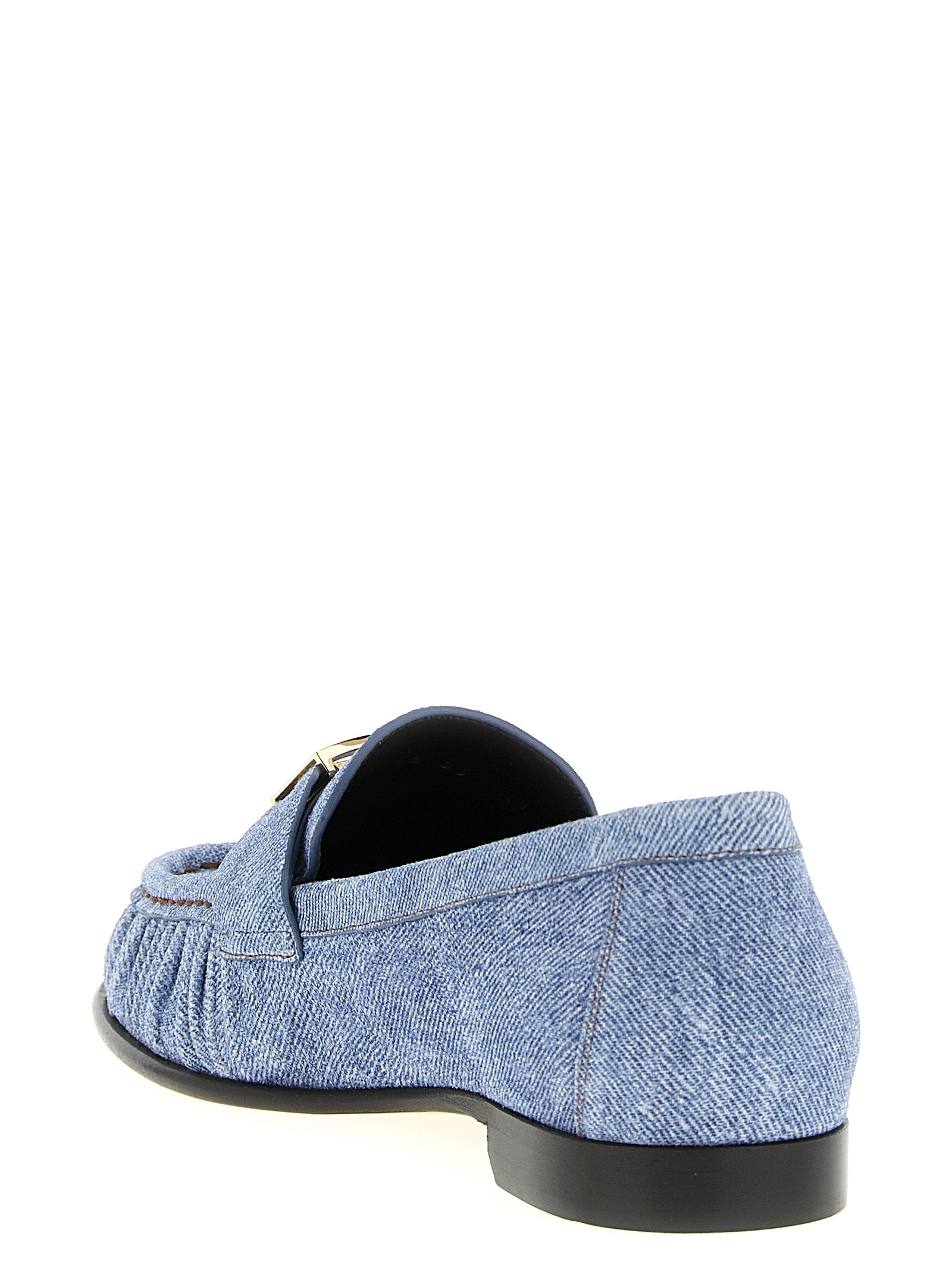 Light Blue Calfskin Baguette Loafers