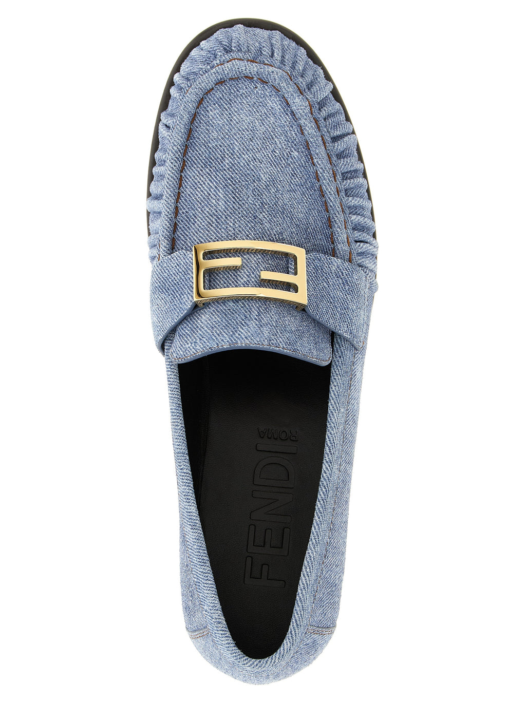 Light Blue Calfskin Baguette Loafers