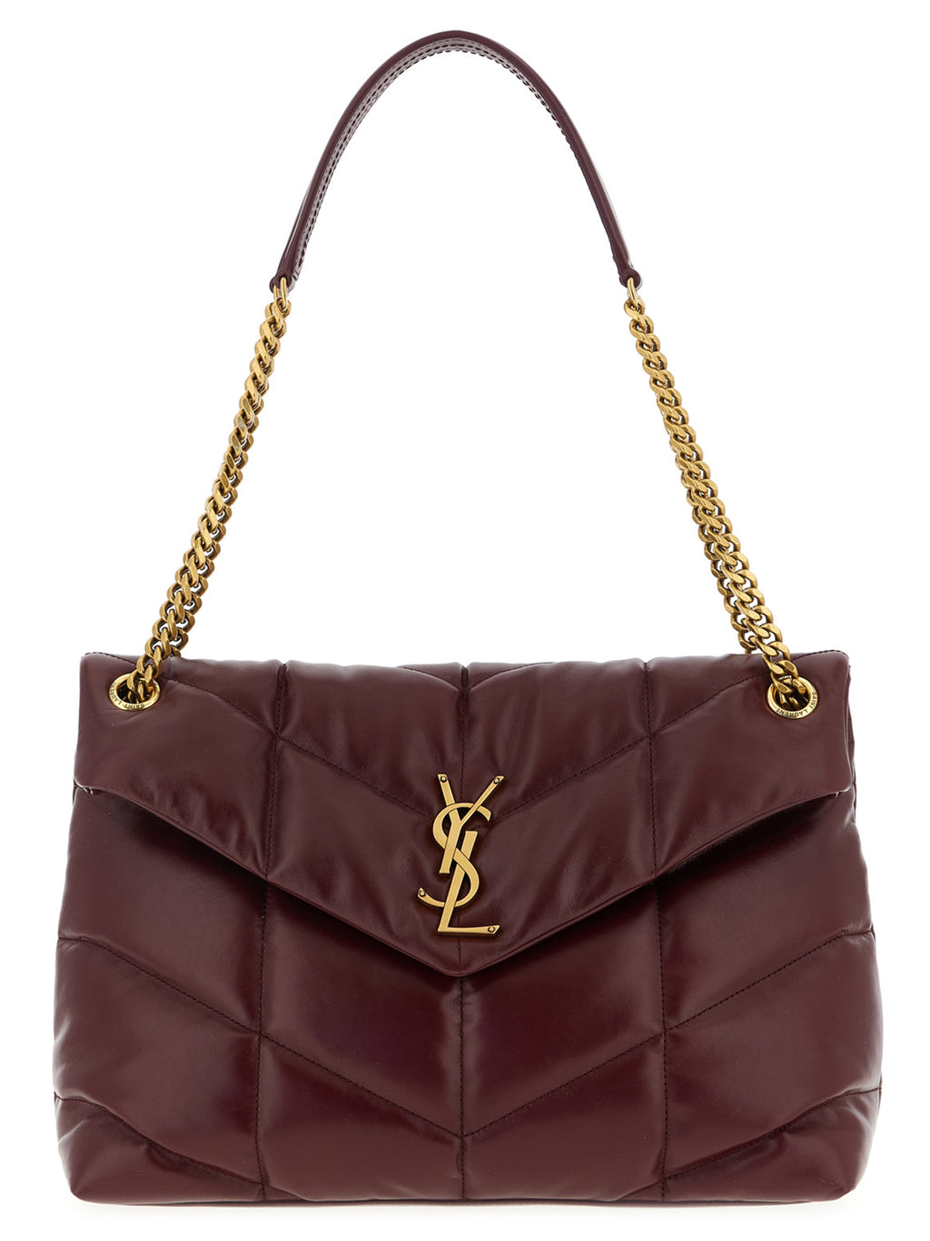 Bordeaux Calfskin Puffer Nappa Shoulder Bag