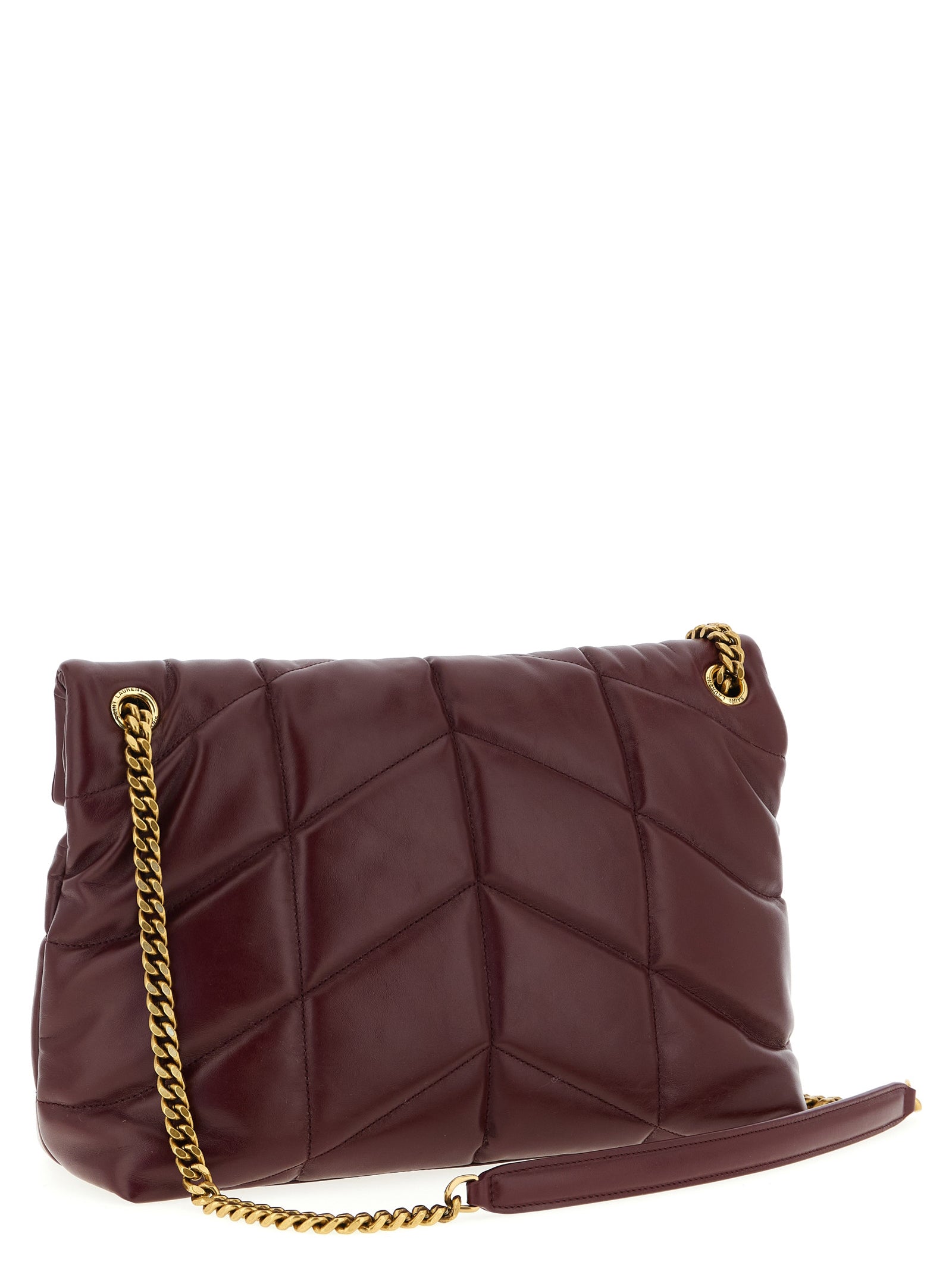 Bordeaux Calfskin Puffer Nappa Shoulder Bag