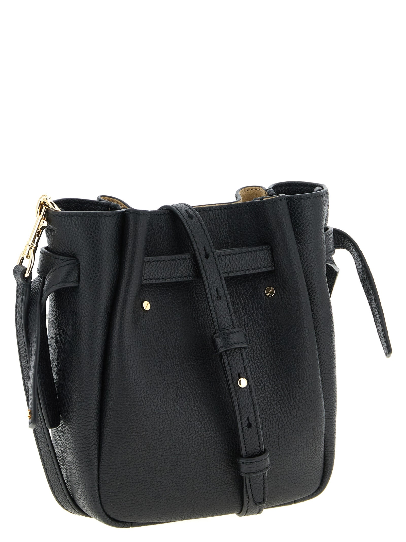 Black Cowhide Romy Bucket Bag