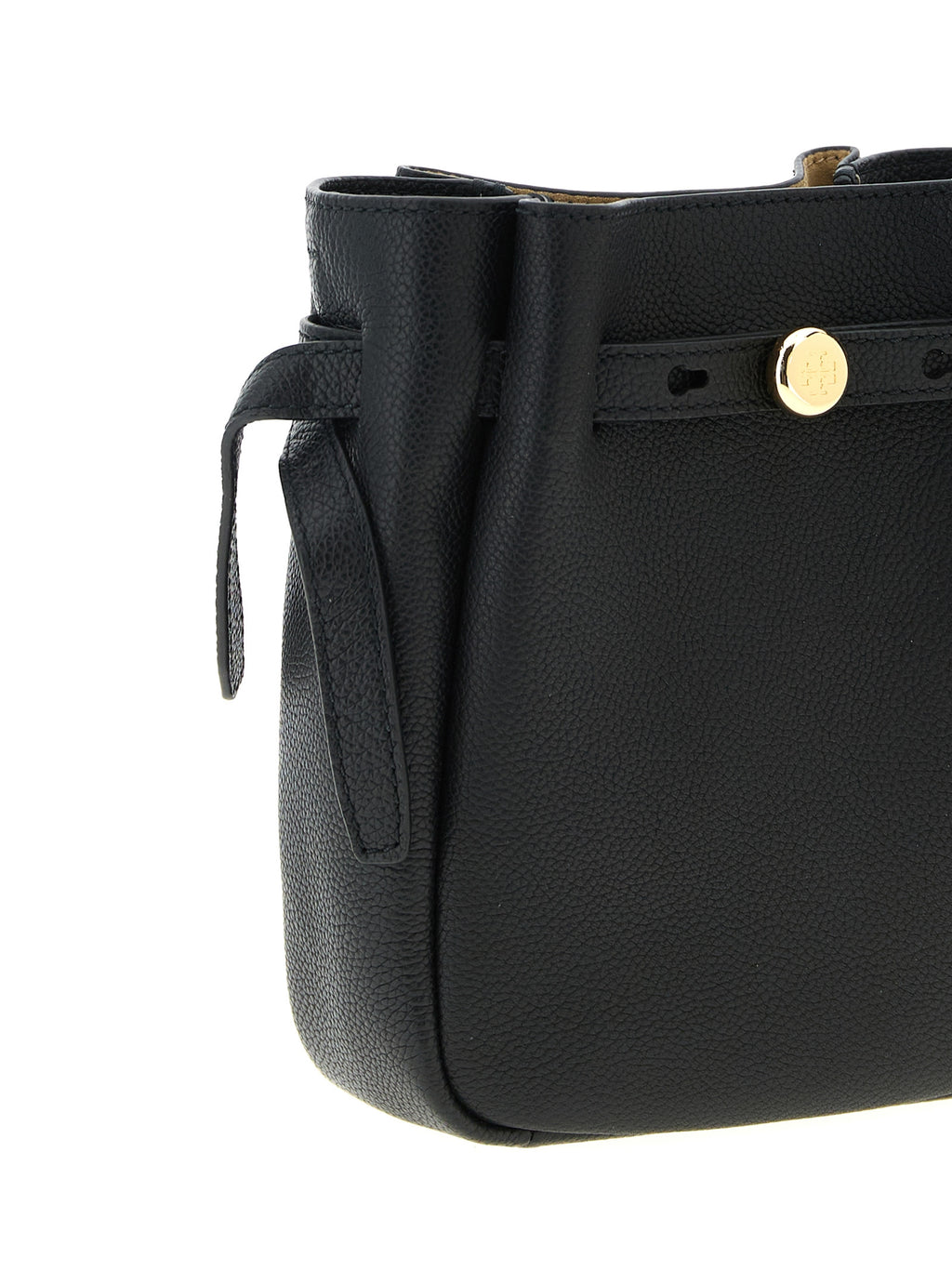 Black Cowhide Romy Bucket Bag