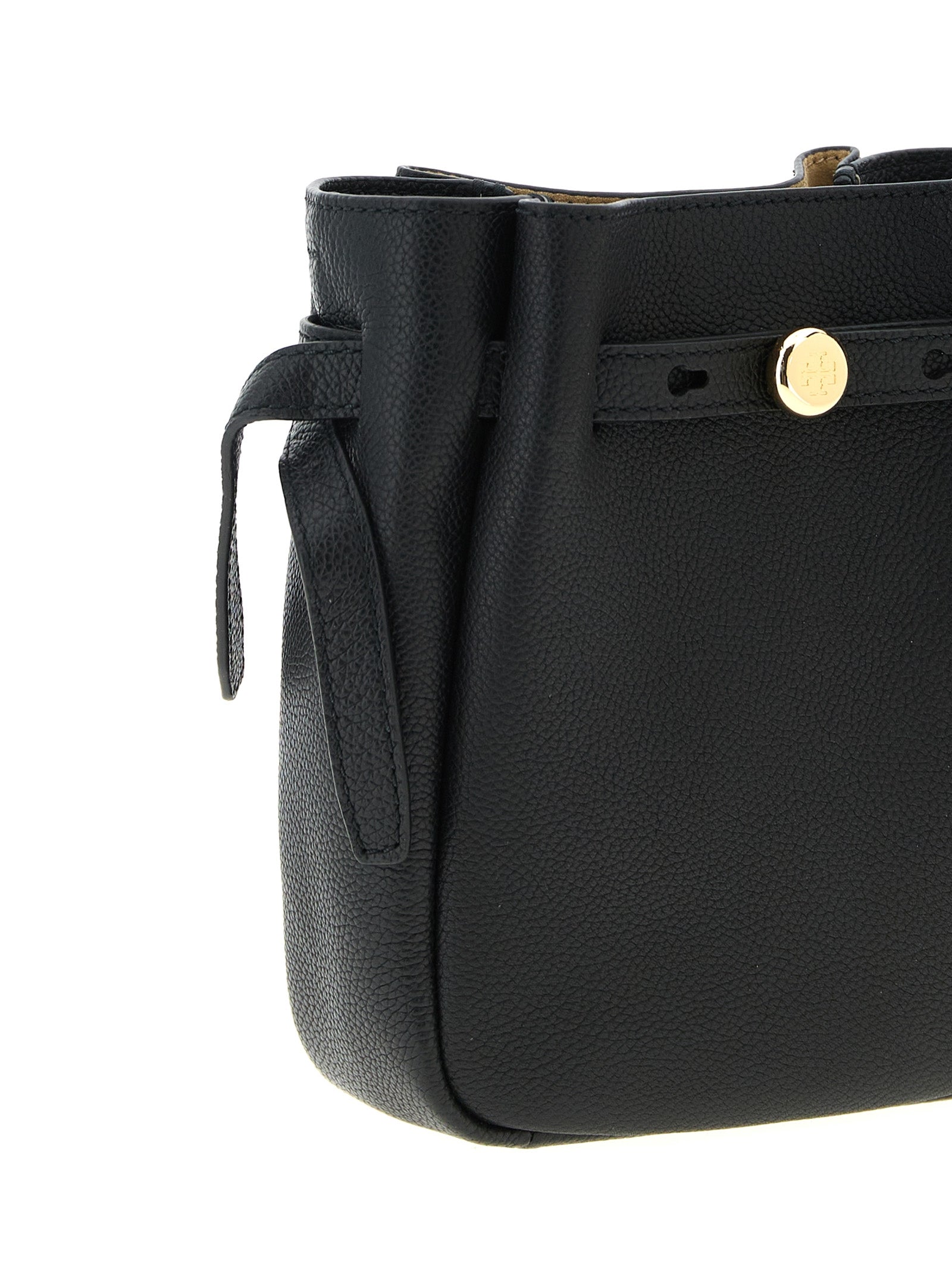 Black Cowhide Romy Bucket Bag