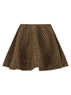 Mini Crinkled Taffetà Check Skirt in Recycled Polyester