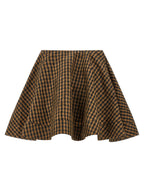 Mini Crinkled Taffetà Check Skirt in Recycled Polyester
