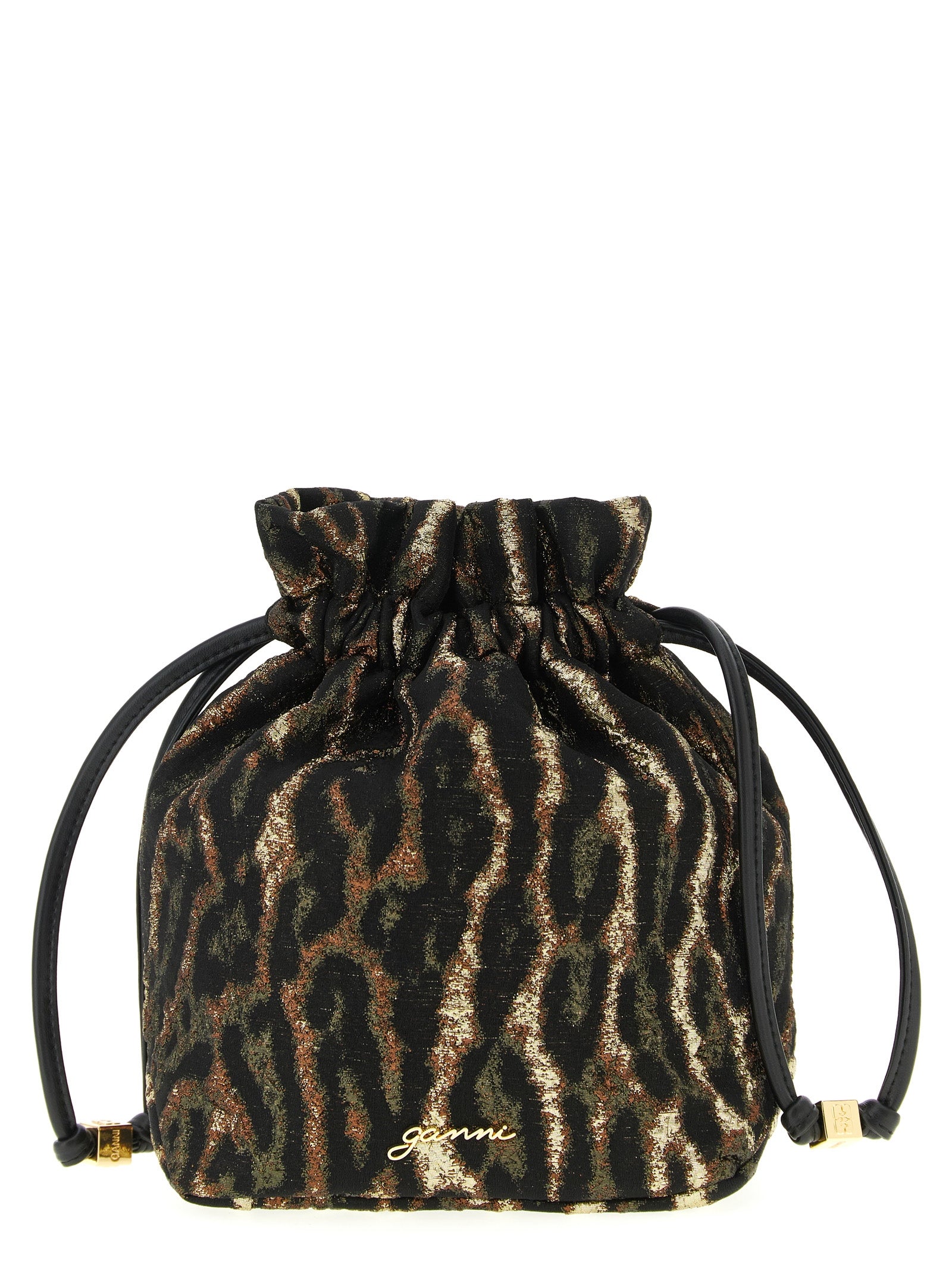 Brown Metallic Bou Bucket Pouch