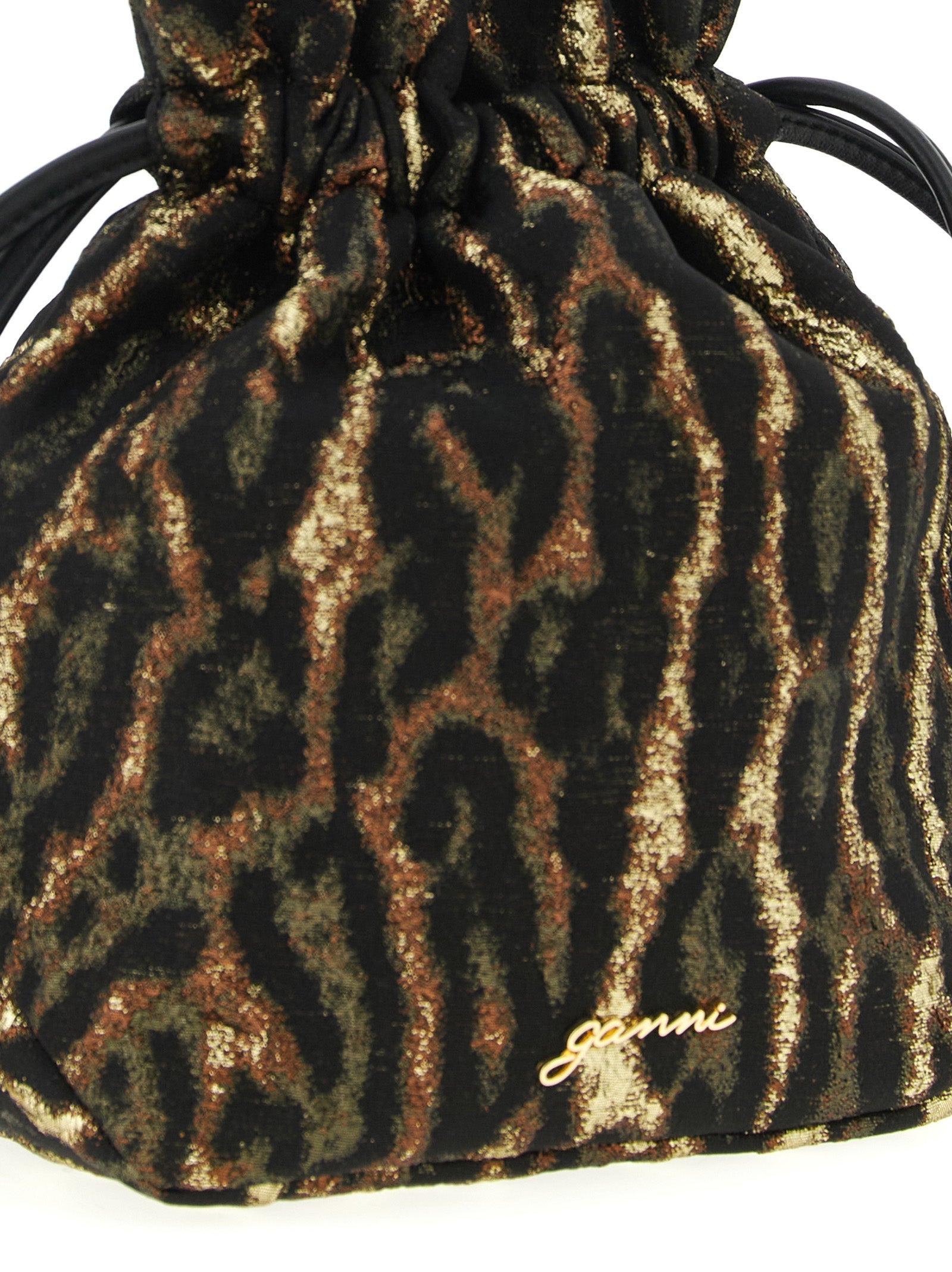 Brown Metallic Bou Bucket Pouch