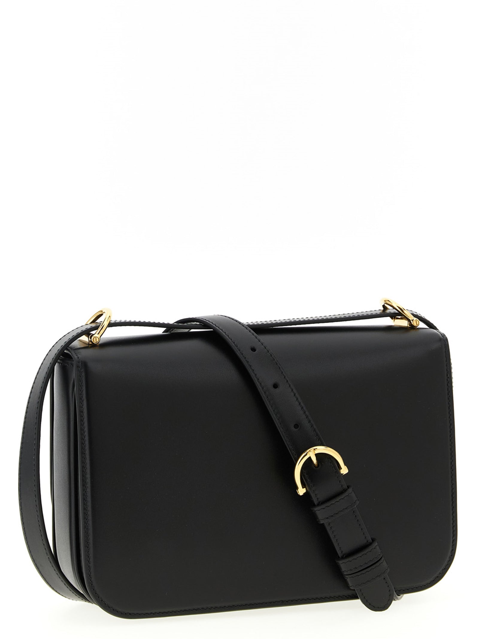 Black Calfskin Siena Shoulder Bag