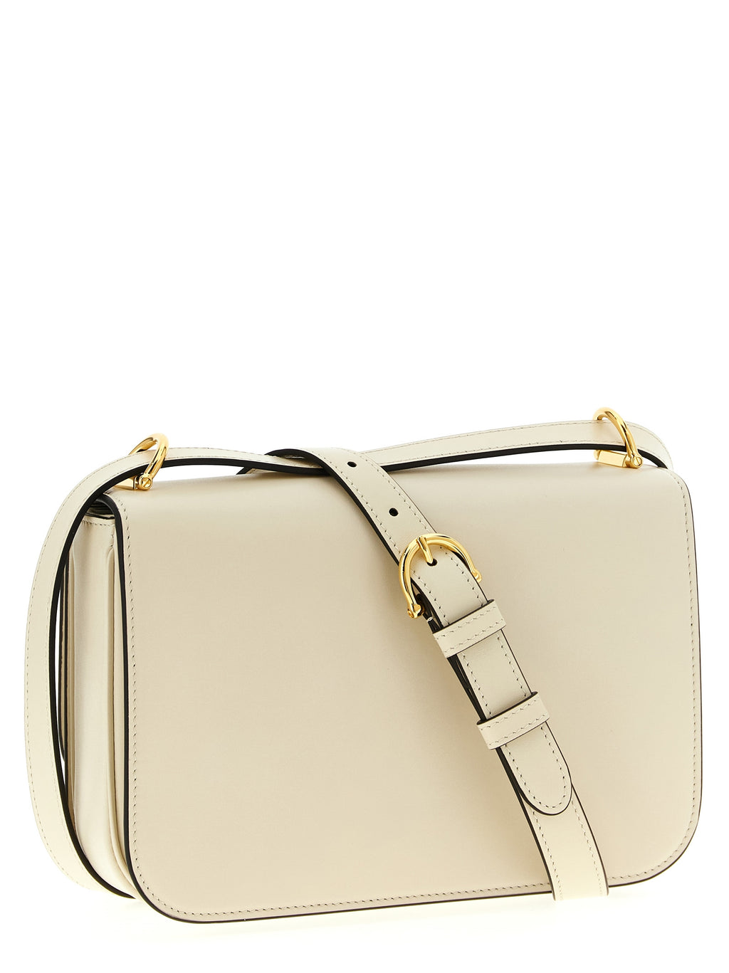 White Calfskin Siena Shoulder Bag