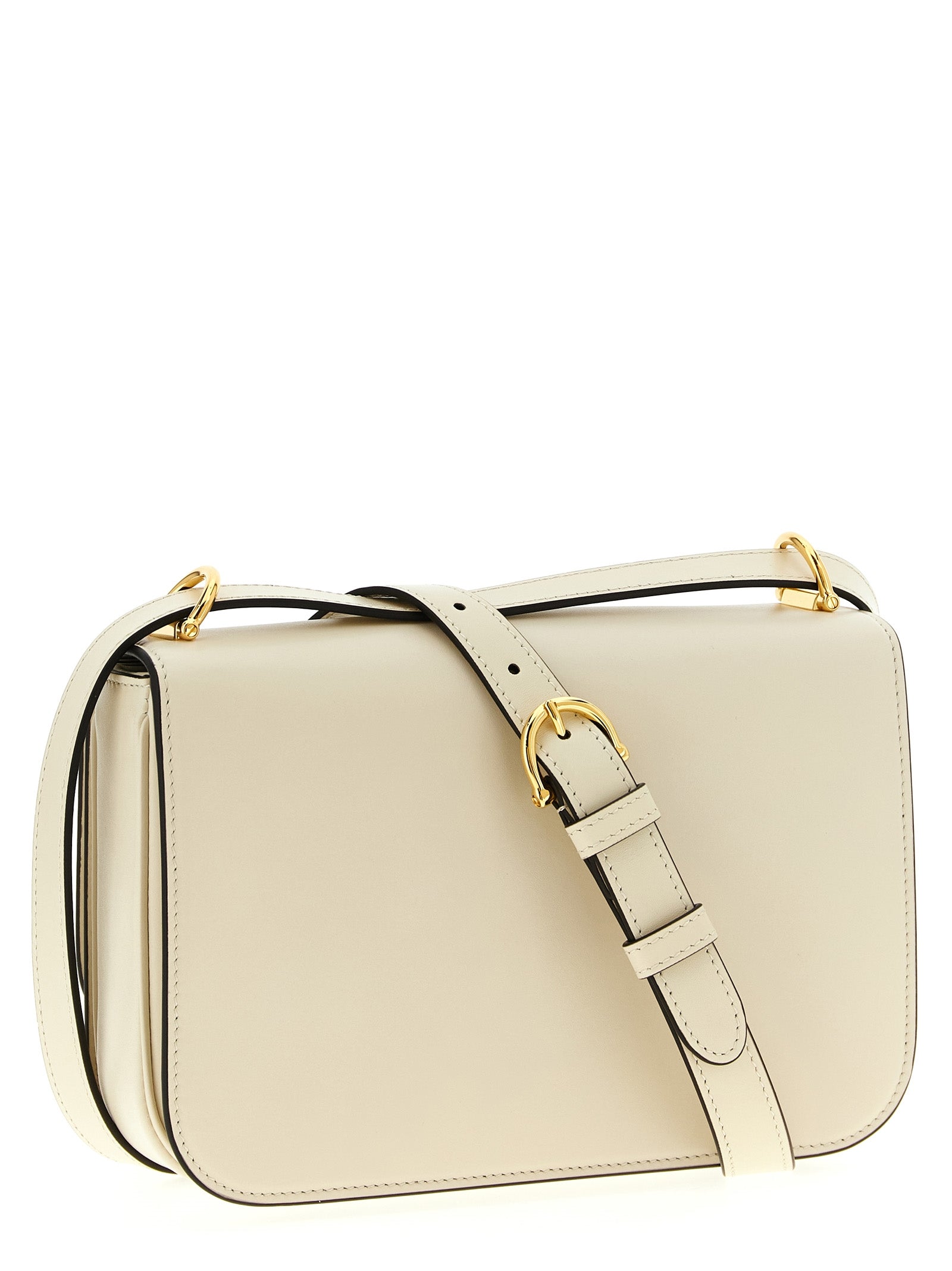 White Calfskin Siena Shoulder Bag