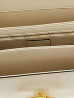 White Calfskin Siena Shoulder Bag