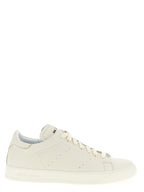 White Hammered Deer Leather Low-Top Sneakers
