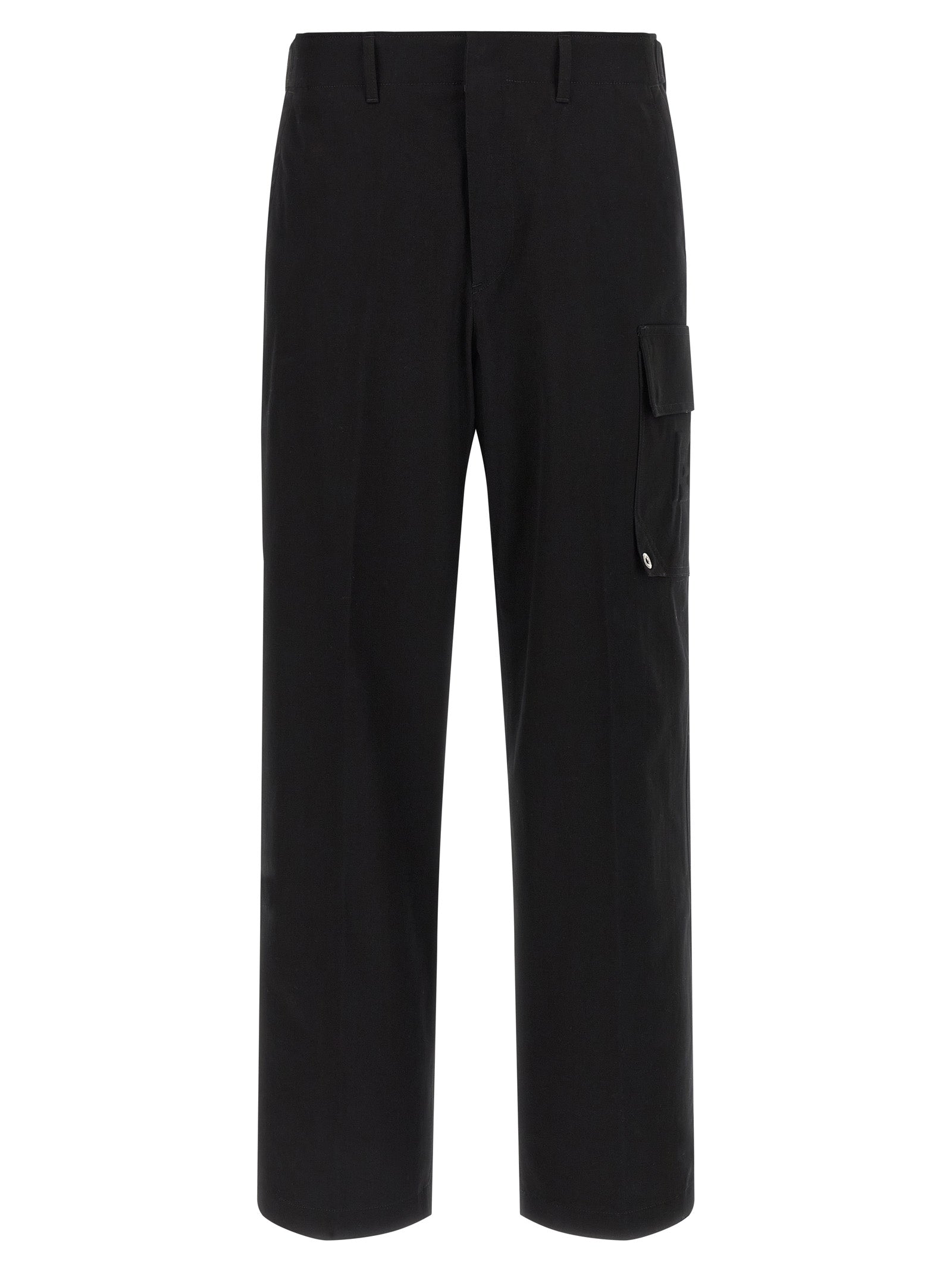Black Premium Cotton Gabardine Cargo Pants