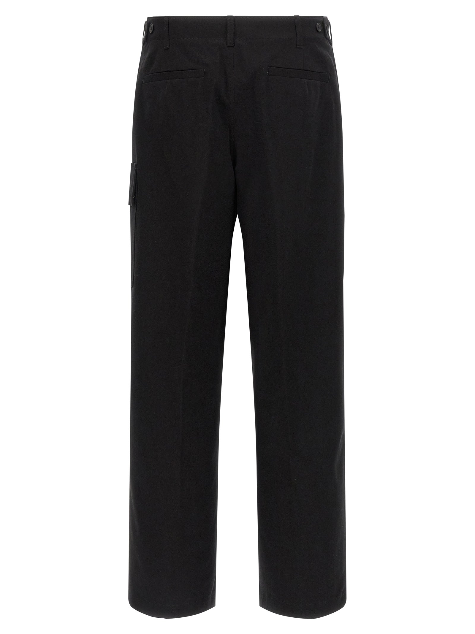 Black Premium Cotton Gabardine Cargo Pants