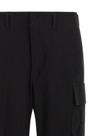 Black Premium Cotton Gabardine Cargo Pants