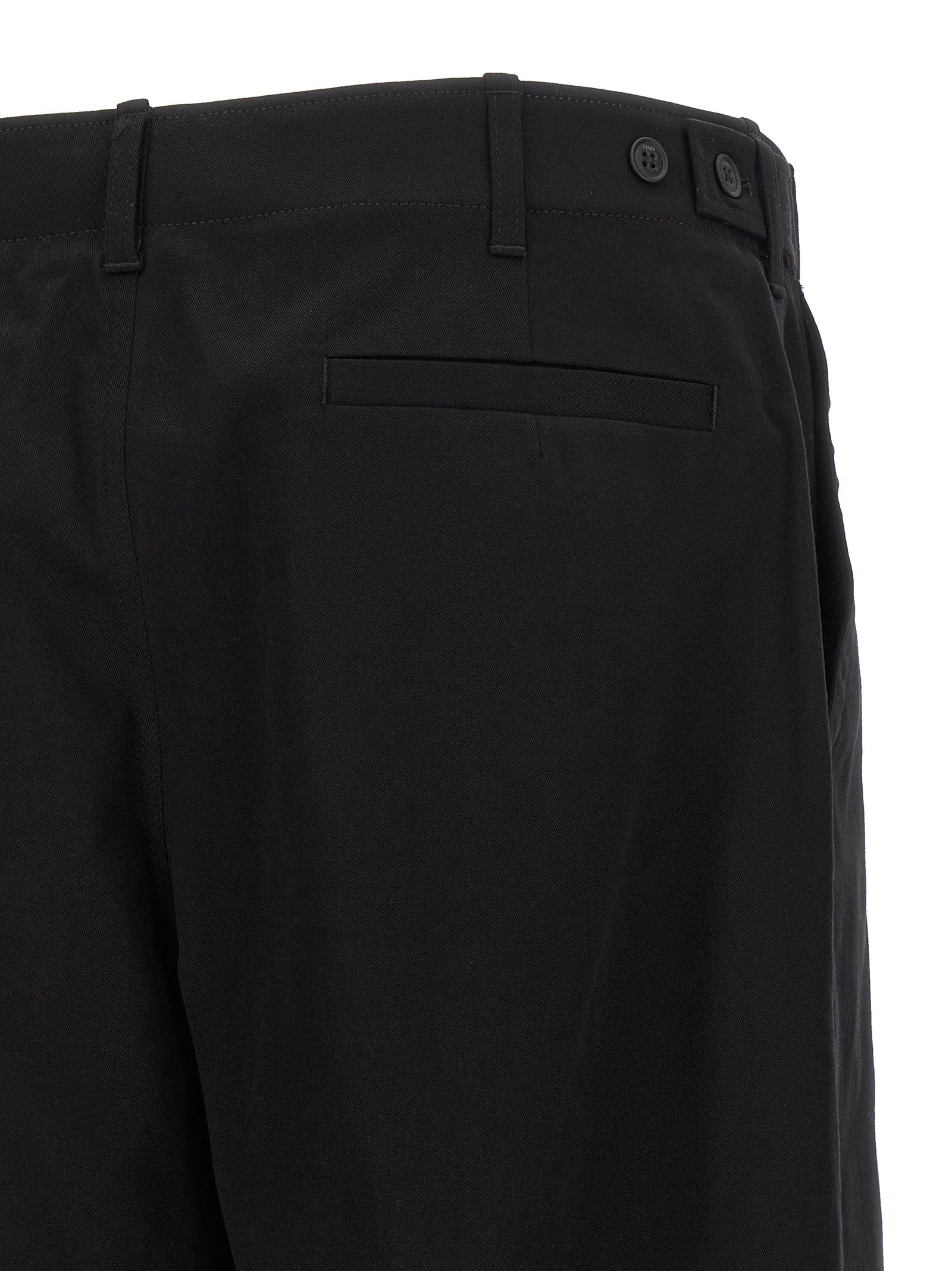 Black Premium Cotton Gabardine Cargo Pants