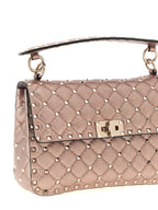 Lamb Leather Rockstud Spike Shoulder Bag