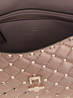 Lamb Leather Rockstud Spike Shoulder Bag