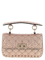 Small Laminated Nappa Leather Rockstud Spike Shoulder Bag