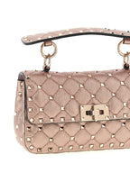 Small Laminated Nappa Leather Rockstud Spike Shoulder Bag