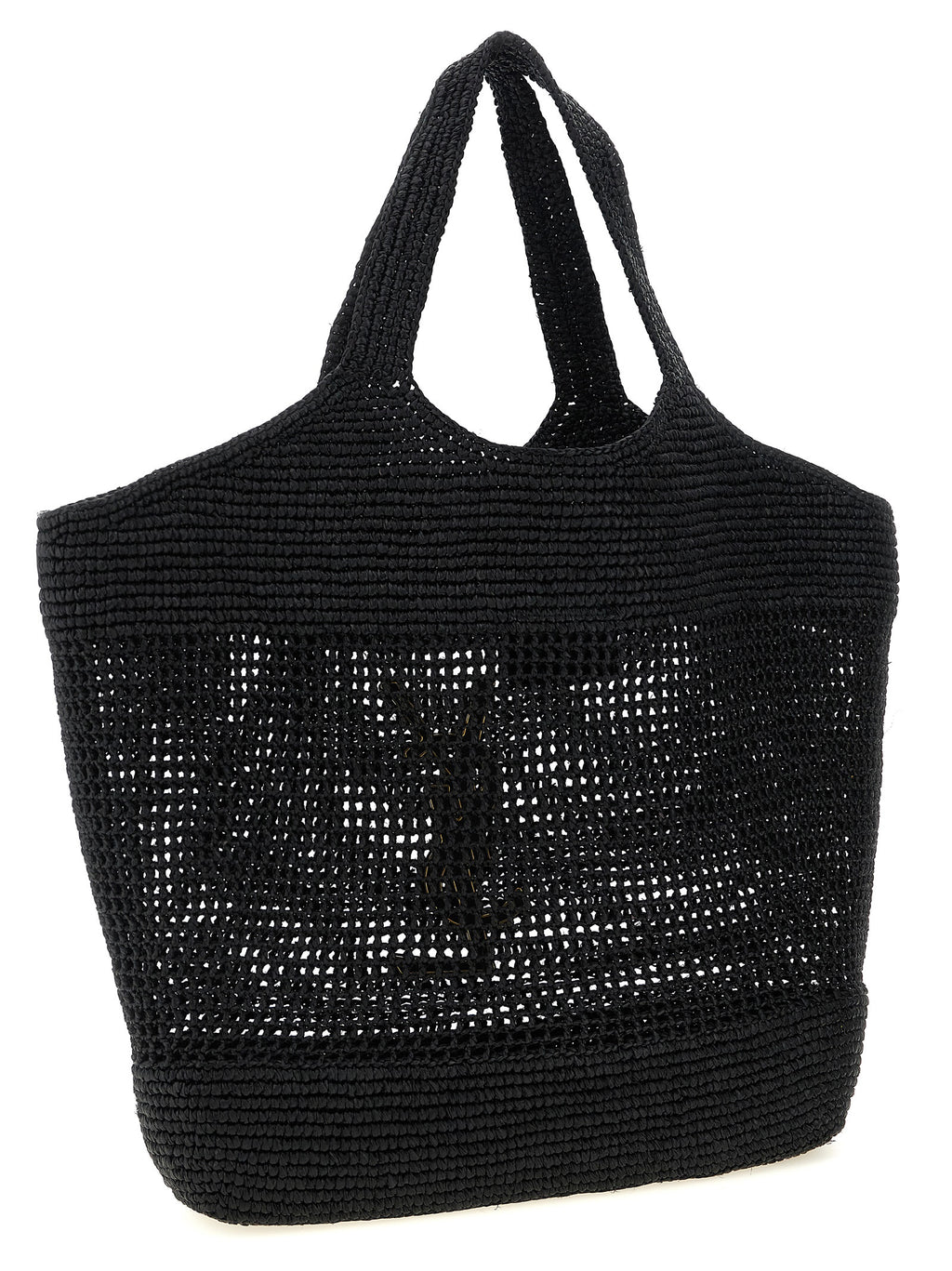 Leather Icare Raffia Tote Bag