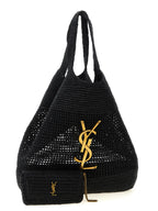 Leather Icare Raffia Tote Bag