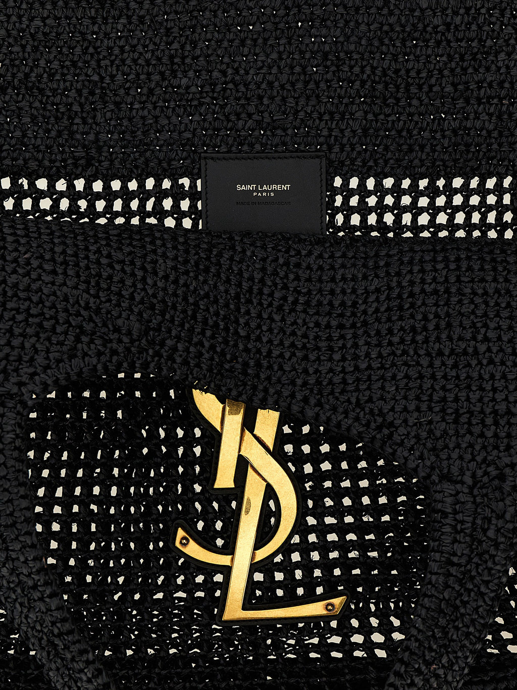 Leather Icare Raffia Tote Bag