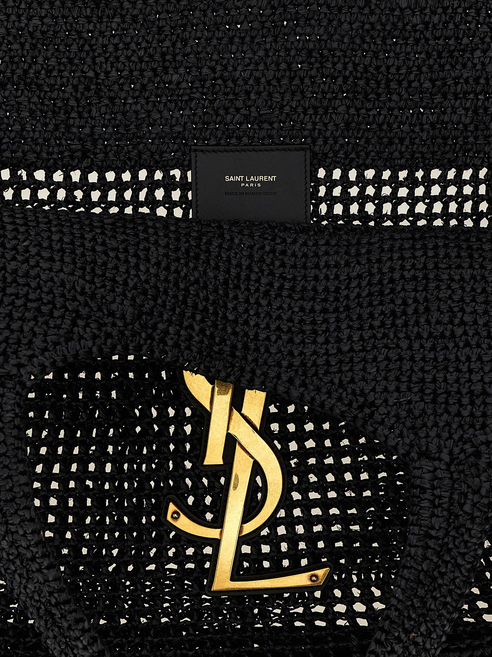 Leather Icare Raffia Tote Bag