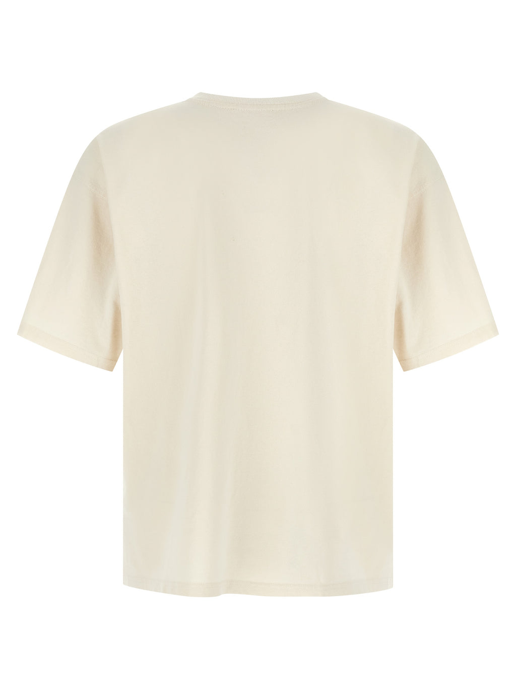 Distressed Cotton T-Shirt with Oval D Print