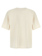 Distressed Cotton T-Shirt with Oval D Print