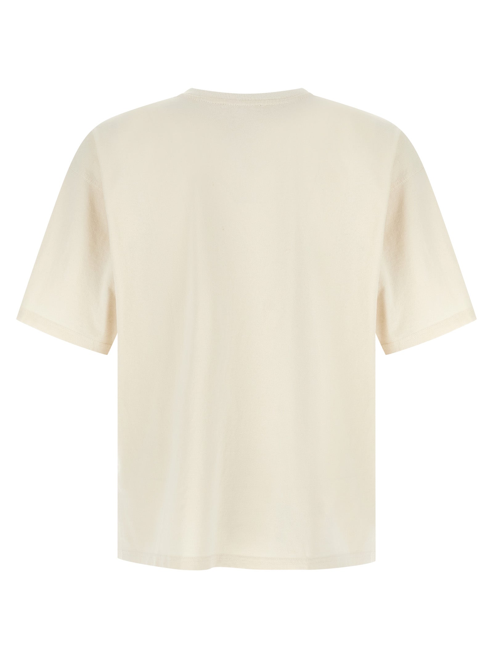 Distressed Cotton T-Shirt with Oval D Print