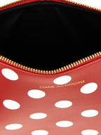 Red Calfskin Polka Dot Leather Wallet