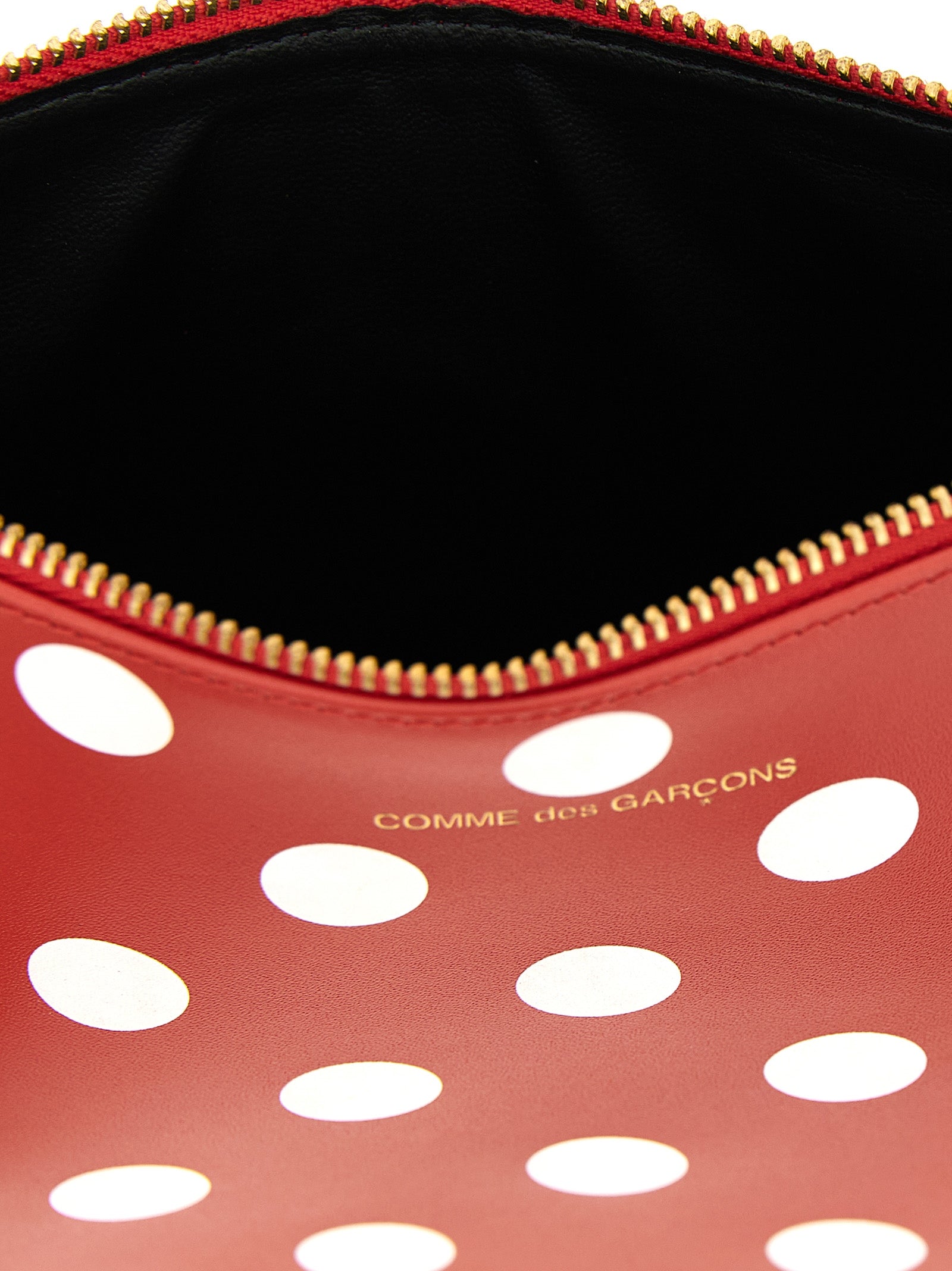 Red Calfskin Polka Dot Leather Wallet