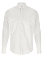 White Cotton Poplin Blouse with Equestrian Knight Design