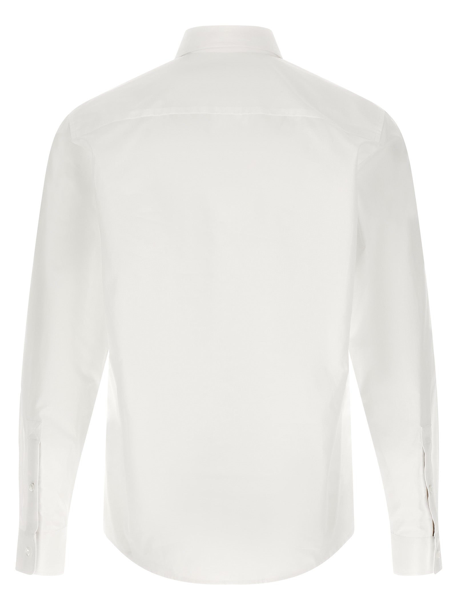 White Cotton Poplin Blouse with Equestrian Knight Design